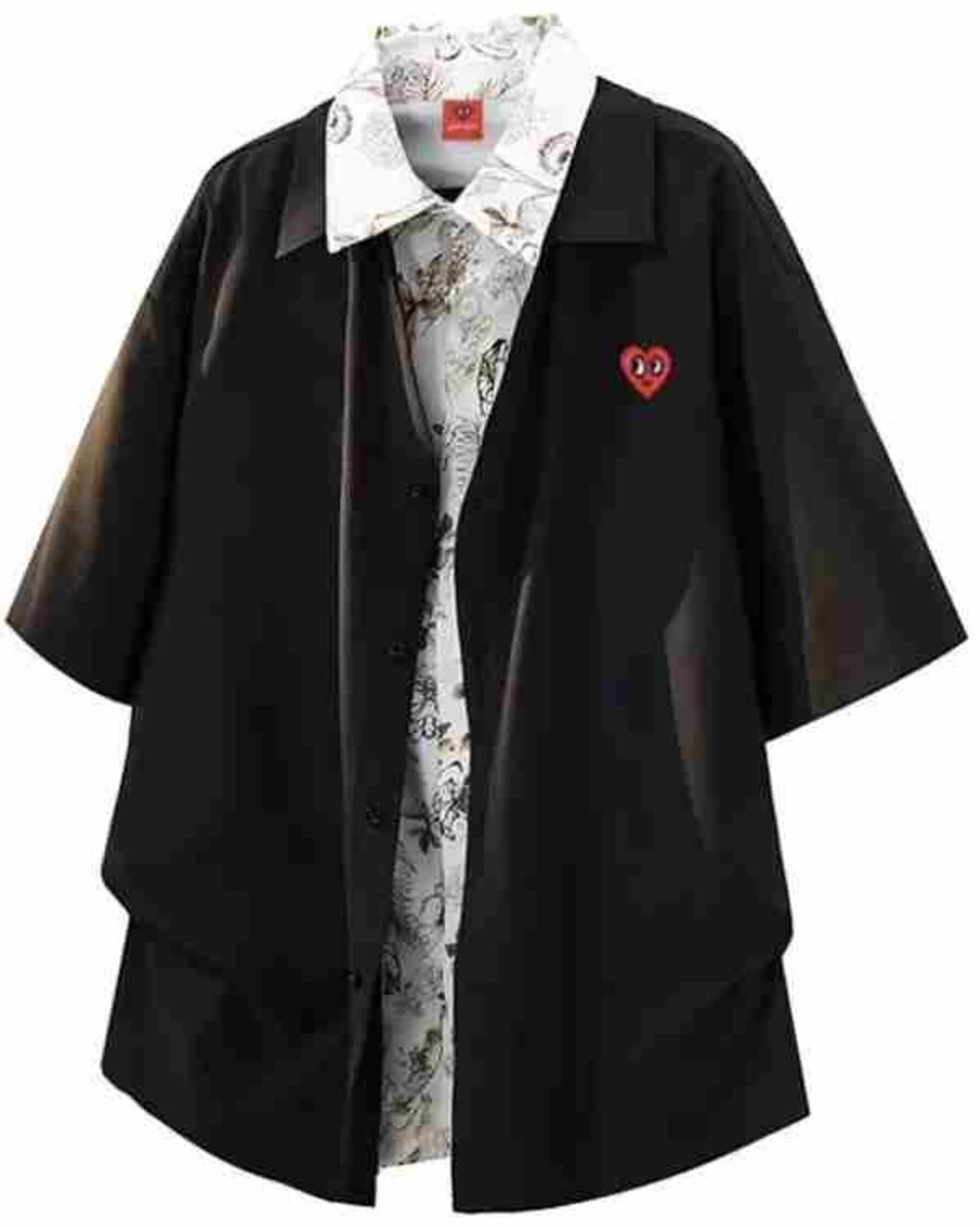 Layered Black Floral Shirt
